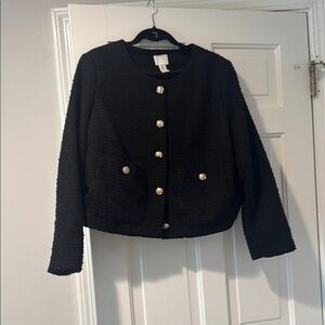 H&M Black Women's Blazer with Gold Buttons